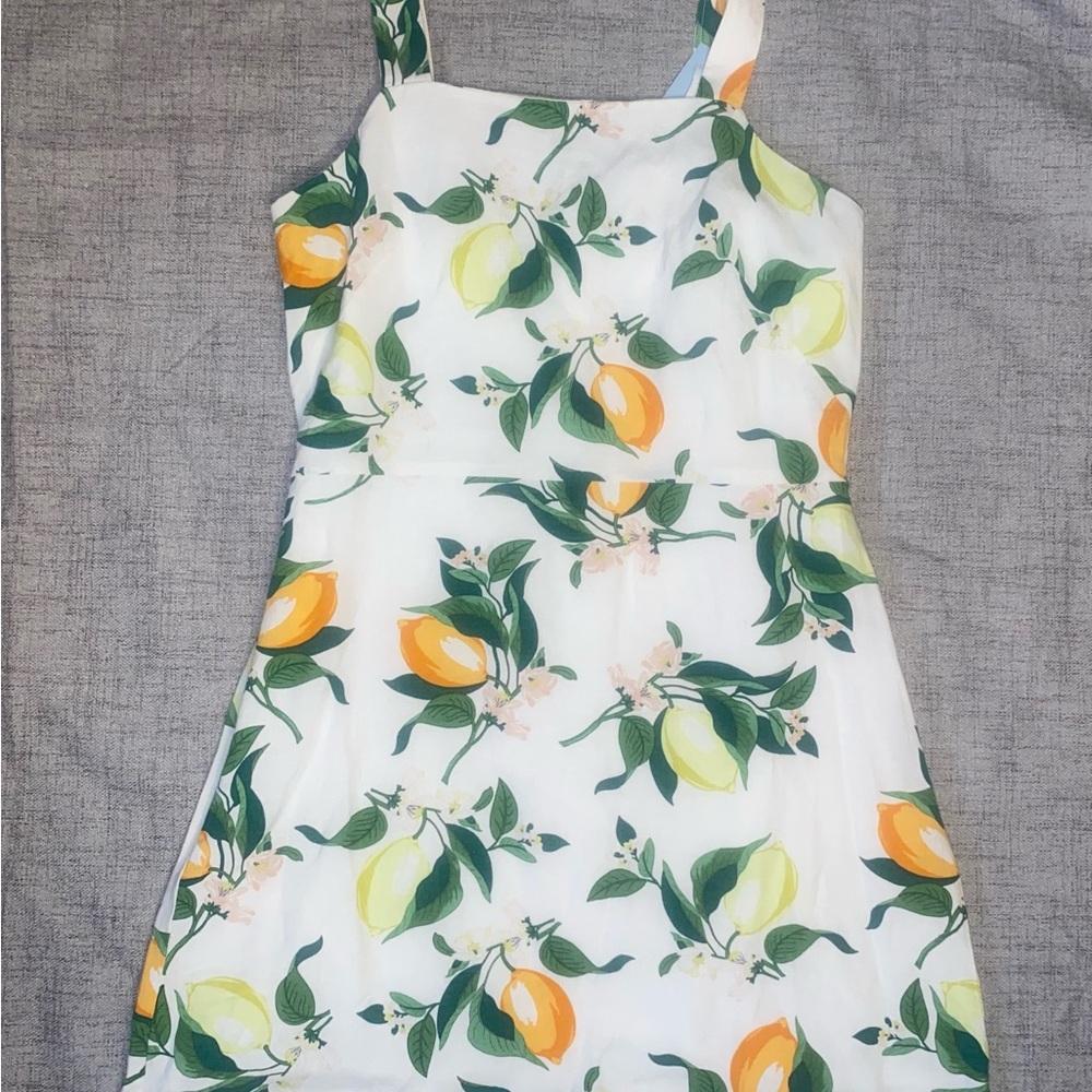 Size 6P Ann Taylor (NWT) Lemon Sundress, Square Neck Sheath Dress, Line - Picture 5 of 13